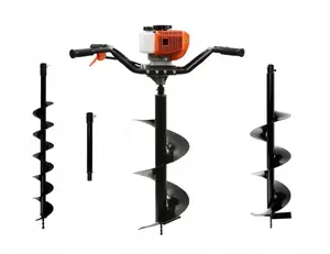 Earth Auger John Gardener two-person petrol auger with 10 cm, 20 cm, 30 cm drill bits and 50 cm 1/2" adapter