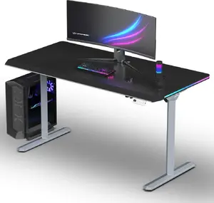 Gaming desk Ultradesk QUEST 140×70 cm height adjustable 72–120 cm gray-black