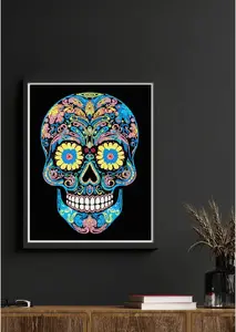 Diamond Dotz Для взрослых Набор для алмазной вышивки Flocked Neon Sugar Skull