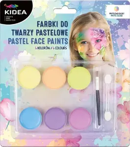 Sejas krāsu komplekts Derform KIDEA — pasteļtoņi, 6 krāsas (palete)