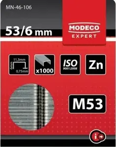 MODECO мебельные скобы 53/14 мм 1000 шт. Photo 1