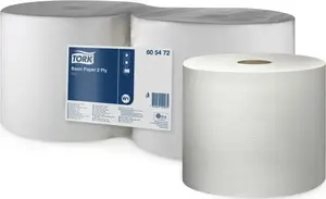Paper Wiping Roll Tork 605472 — white universal cleaning wiper, 400 m