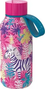 Termosbūtiņa bērniem no nerūsējošā tērauda QUOKKA Quokka Solid 330 ml ar siksniņu (Zebras)