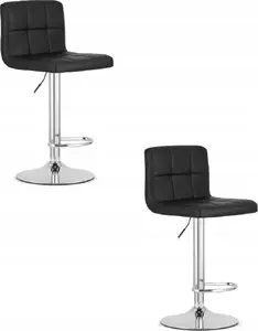 Барный стул LEOBERT PROT комплект из 2 штук, черное сиденье, хромированное основание