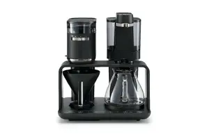 Melitta EPOS filtrkafijas automāts ar iebūvētu dzirnaviņu — MELITTA 2601030032, melni‑sudrabains