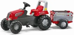Rotaļu traktors rolly toys Junior ar piekabi, sarkans, modelis 5800261