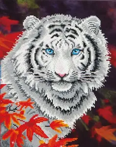 Набор для алмазной вышивки Diamond Dotz White Tiger In Autumn — 355×457 мм, многоцветный, в коробке