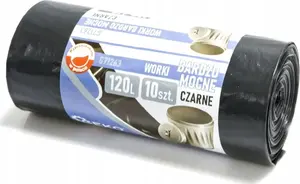Garbage Bags GEKO 120L roll 10 pcs — black, heavy-duty 120 L capacity