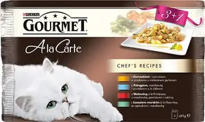 Kaķu barība Nestle GOURMET Ala Carte 4x85g — vistas, taimiņa, liellopa, lasis