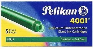 Tintes kārtridži Pelikan GTP/5 gari, zaļi — iepakojums 5 gab.