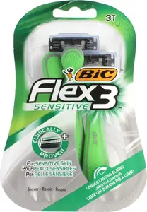Razor BIC Flex 3 Sensitive disposable cartridge 3-pack — 3 blades, sensitive skin