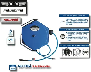 Пневматический шланг Adler PU 13,5x9,5 мм с катушкой, модель 3124.0