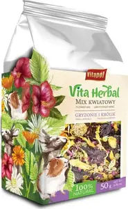 Zāļu maisījums grauzējiem un trusiem Vitapol Vita Herbal 50 g — ziedu maisījums