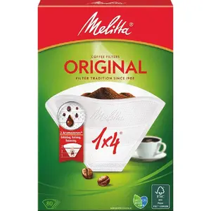 Disposable Paper Basket Coffee Filters MELITTA Original 1x4, 80 pcs, size 1x4