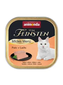 Mitrā kaķu barība animonda Vom Feinsten Mildes Menü Turkey salmon 100 g iepakojums, pieaugušajiem, bez graudaugiem, bez sojas