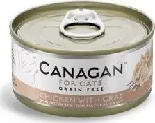 Mitrā kaķu barība Canagan maisiņš 75 g — Vistas un krabja, viengabala