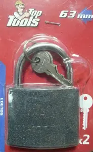 Padlock Top Tools 90U303 cast iron 60 mm with 2 keys