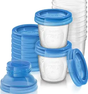 Piena uzglabāšanas trauki Avent 10 × 180 ml SCF618/10, zils