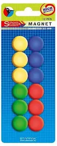 Magnetic push pins STARPAK 20 mm, colored set of 12 (model 244150)