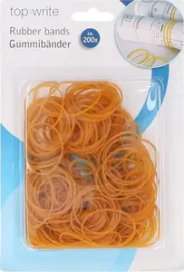 Rubber Bands TOPWRITE 200 pcs — natural elastic loops for bundling documents and small items