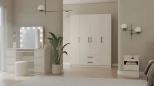 Шкаф Malys Group Romana 160 x 205 см Кашмир бежевый — напольный мебельный шкаф (модель M-MP-SZ-RON-160X205-KASZ)