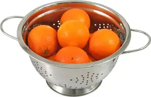 Colander KingHoff KH-1238 metal 28 cm, stainless-style kitchen strainer
