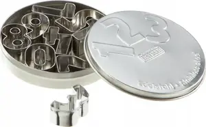 Cookie cutter set KAISER digits 0–9, stainless-steel number cookie cutters, 10 pieces