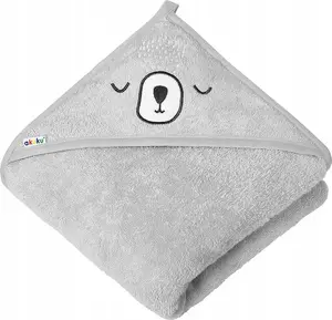 Bath Towel with Hood akuku A0662 — Grey terry hooded towel