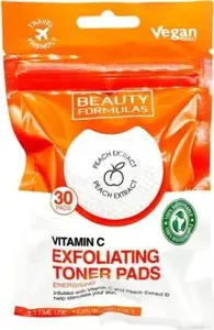 Exfoliating Toner Pads Beauty Formulas with Vitamin C, 30 pads — facial exfoliating pads