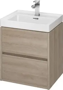 Washbasin CERSANIT Crea 49.4 cm oak craft (S801-287) - 49.4 cm countertop sink