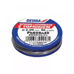 Solder wire Dedra 31L42005, flux-cored solder for electronics, MPN 31L42005