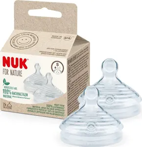 Bērnu pudelītes knupis Nuk 10124025 — 2 gab., izmērs S, silikons