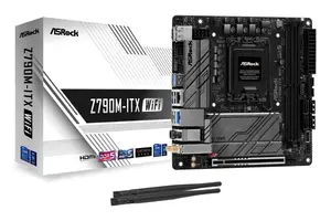 Материнская плата ASRock Z790M-ITX WiFi — Intel Z790, LGA 1700, mini‑ITX, DDR5, 2 DIMM, 64 ГБ, Wi‑Fi 6E, 2.5Gb Ethernet