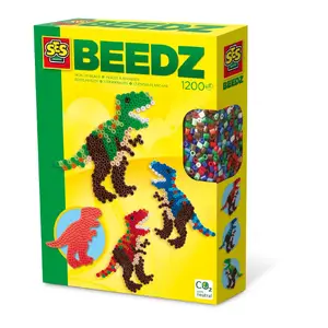 Perler/iron-on beads set SES Creative T-Rex — 1,200 pieces, pegboard and ironing paper