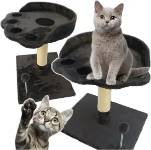 Cat Scratching Post and Bed Tower Pets Collection ZW2F — multi-level resting platform, paw-shaped base