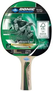Galda tenisa rakete Donic Legends 400 — melna, koka rokturis, 1 gab.