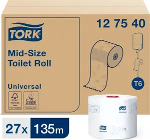 Toilet Paper Roll for Dispenser with Automatic Roll Change Tork 135 m (Tork 127540)