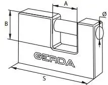 Aizslēgs GERDA 70 mm čuguna bez stīpas (GROKZT0007000.0623OP)