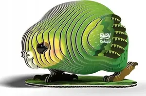 3D puzle TEKA Papuga Kakapo Eugy Eko — koka putna modelis, kolekcijas figūra