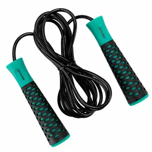 Jump rope SPOKEY Candy Rope — length 3000 cm, non-slip handles, black/green