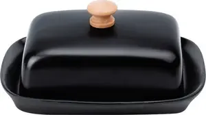 Butter churn (ceramic) Vilde model 139677 — black ceramic butter churn