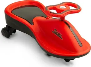 Braucamais gravitācijas racers Toyz Fiesta sarkans — viegls plastmasas rāmis, zems sēdējums, stūres vadība