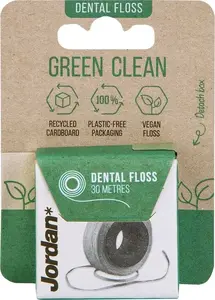 Dental Floss Jordan Green Clean 30 m — waxed floss for interdental cleaning