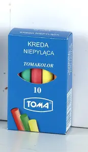 Chalk sticks Toma OM-81201, school chalk set 10 pieces, colored