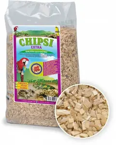 Mitruma granulēta pakaišu Chips CHIPSI EXTRA XXL 10 L — koka granulātas mazajiem mājdzīvniekiem (reptiļiem, džungāriem, žurkām)