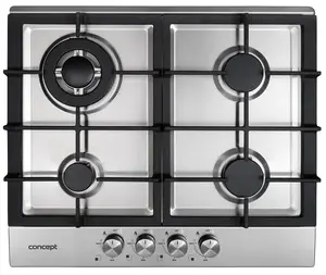 Built-in gas hob Concept PDV4760 — 4-zone, stainless steel top, rotary controls, 590×510×82 mm
