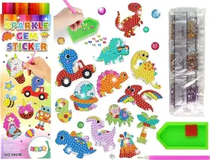 Diamond Embroidery Sticker Set LEANToys — Dinosaurs Mosaic Craft Kit (MPN 14966)