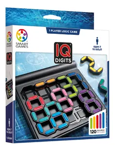Educational logic puzzle game Iuvi SmartGames IQ Digits — age 7+, single-player, ~10 min