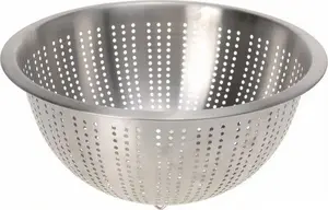 Colander Excellent Houseware 28 cm metal — kitchen strainer, stainless-look perforated bowl