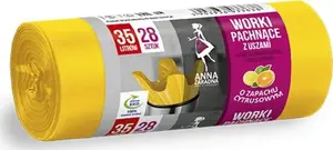 Trash Bags with Handles Anna Zaradna 35 L, 28 pcs, Citrus Scent, Yellow